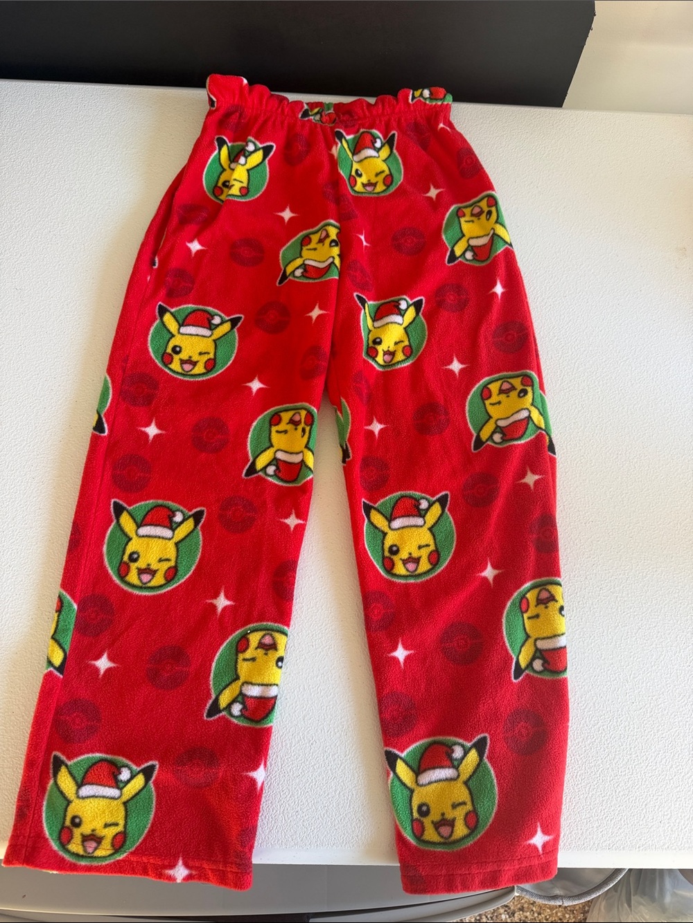 Red Pikachu Christmas Kids Pajama Pants